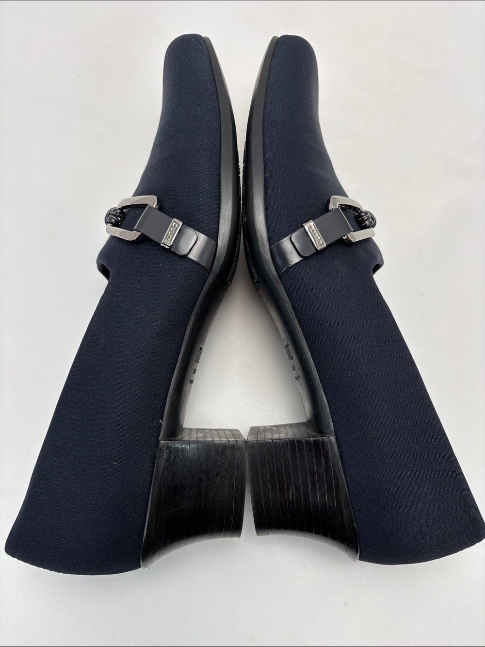Munro American Cindi Women’s Sz7N Navy  Loafers‎ with Silver Buckle Accent #327